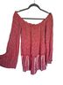 Hazel Red Ivory Long Sleeve Top Size L - photo 2