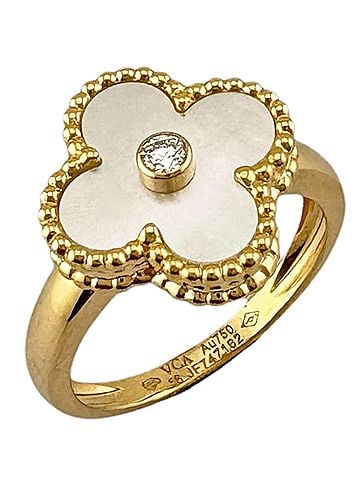 Van Cleef & Arpels Van Cleef & Arpels Vintage Alhambra Ring, 18K Yellow Gold, Mother-of-Pearl, Women's Ring. (view 1)