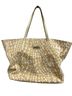 Lilly Pulitzer Print Yellow White Leather Tote One size - photo 1