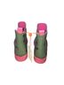 Anthropologie Print Green Pink Rain Boots Size 6 - photo 2