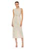 Mac Duggal 100% Poly Graphic Tan Ivory Cocktail Dress Size 12 - photo 1