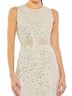 Mac Duggal 100% Poly Graphic Tan Ivory Cocktail Dress Size 12 - photo 3