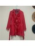 Elle Solid Pink Trenchcoat Size XS - photo 3