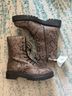 GEOX Snake Print Brown Black Ankle Boots Size 6 - photo 4