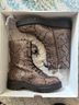 GEOX Snake Print Brown Black Ankle Boots Size 6 - photo 6