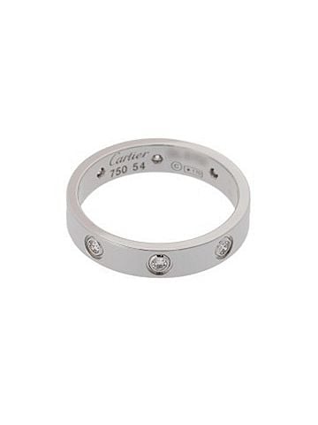 Cartier CARTIER Cartier Mini Love Ring, Full Diamond, Women's, 18K White Gold (WG), Grade A, Used, Ginzo (view 1)