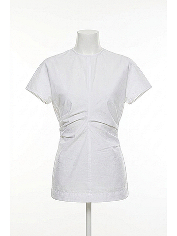 Enza Costa Poplin Curve Top in White (view 1)