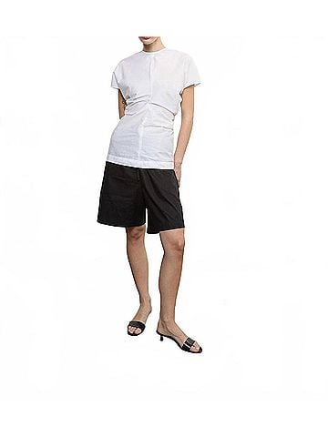 Enza Costa Poplin Curve Top in White (view 2)