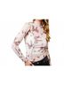 Blue B White Bow Mesh Mock Neck Top in Leopard Size M - photo 2
