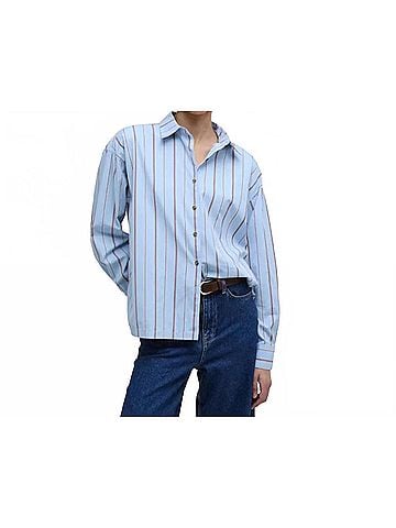 Barbour Saffron Striped Relaxed Shirt in Ice Blue Stripe (view 2)