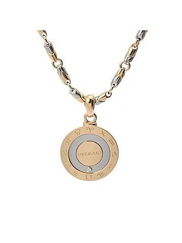 Bvlgari BVLGARI Passodoppio Horoscope Pendant Necklace for Men and Women, 18K Yellow Gold (YG) Stainless Steel, A-Rank, Used, Ginzo (view 1)