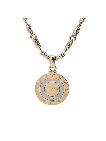 Bvlgari BVLGARI Passodoppio Horoscope Pendant Necklace for Men and Women, 18K Yellow Gold (YG) Stainless Steel, A-Rank, Used, Ginzo (view 2)