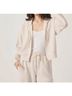 Splendid Brown Waffle Scuba Zip-Up Pullover in Moonstone Size XS - photo 4
