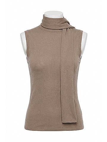 Enza Costa Cashmere Seeveless Scarf Top in Walnut (view 1)