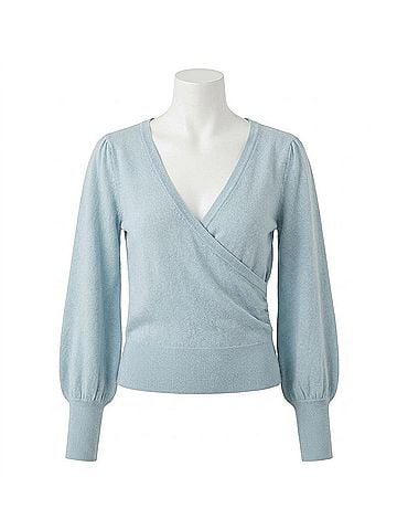 Cara Cara Ezra Long Sleeve V Neck Top in Blue (view 1)