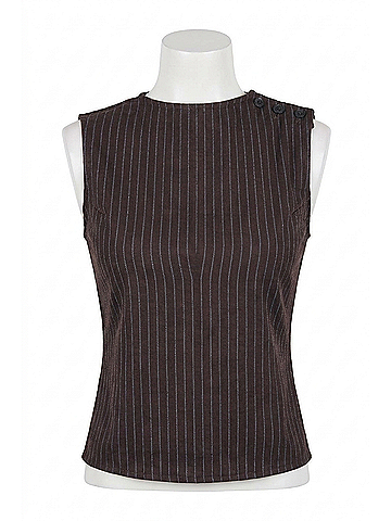DL1961 Tailored Pinstripe Top in Brown/Blue (view 1)