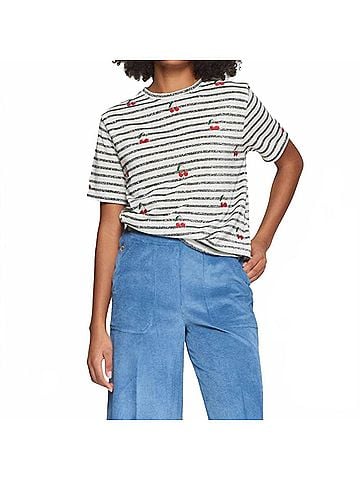 Vilagallo Amalia Lurex T-Shirt in Raya Negro (view 2)