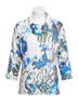 MULTIPLES Graphic White Drawstring Cowl Neck Print Top in Ivory Mix Size L - photo 1