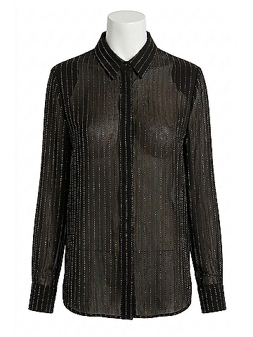 Ronny Kobo Lune Crystal Blouse in Black (view 1)