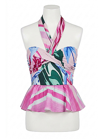 PatBO Nova Flora Halter Top in Pink (view 1)