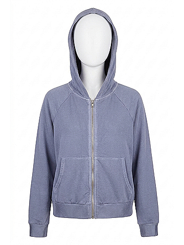 Stateside Softest Fleece Cropped Zip-Up Hoodie in Slate (view 1)