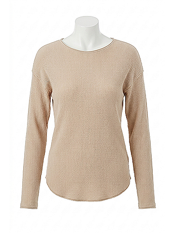 Margaret O'Leary Women's Shirttail Easy Boatneck Sweatshirt in Champagne (view 1)