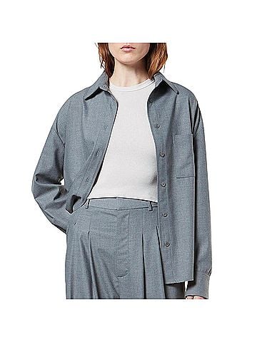 Enza Costa Oversized Shirt in Light Grey (view 2)