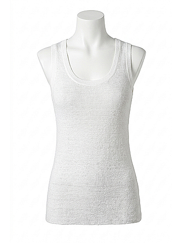 Kinross Women's Rib Tank Top in White (view 1)