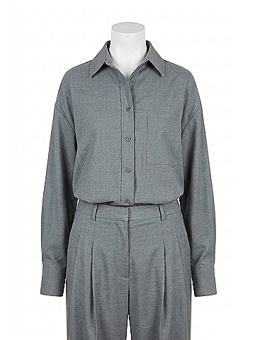 Enza Costa Oversized Shirt in Light Grey (view 1)