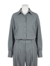 Enza Costa Solid Gray Oversized Shirt in Light Grey Size 3 - photo 1