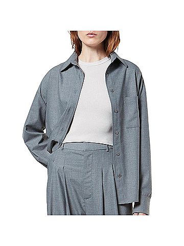 Enza Costa Oversized Shirt in Light Grey (view 2)