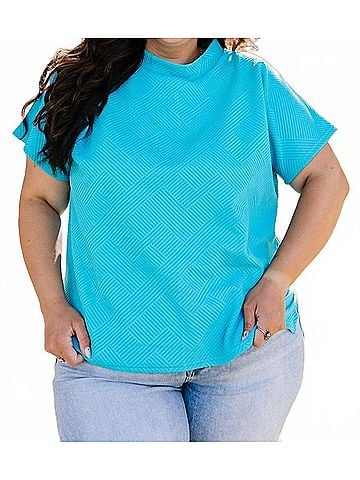See and Be Seen Courtney Short Sleeve Top in Blue (view 2)