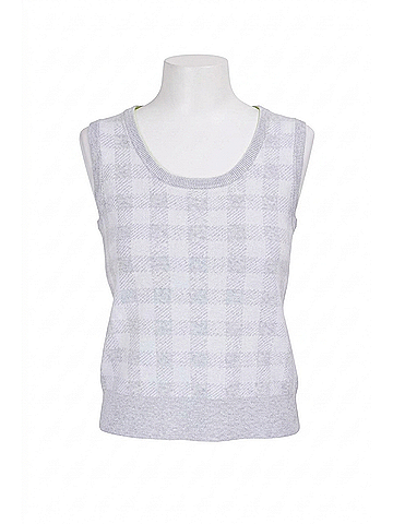 Kinross Women's Gingham Tank in Gris White (view 1)