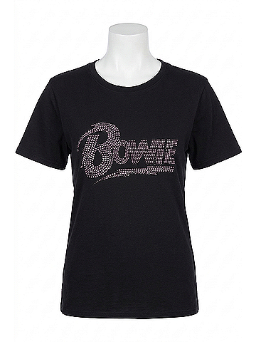 Recycled Karma Bowie Crystal Boyfriend Tee in Black (view 1)