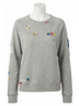 Chaser Gray Peace Fleece Long Sleeve Pullover Top in Grey Size S - photo 1