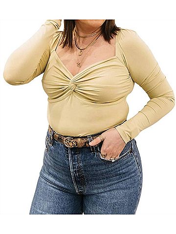 Sophie Rue Twist Front Top in Celery (view 2)