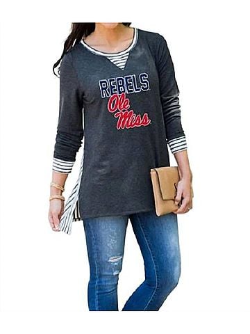 Gameday couture Ole Miss You'll Be Back Tunic in Charcoal (view 2)