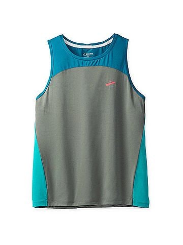 Brooks Women's Sprint Free Tank 2.0 Top in Pebble/Lagoon (view 1)