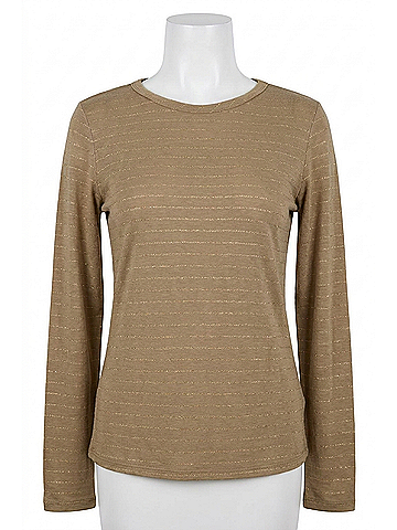 Elliott Lauren Crew Neck Long Sleeves Top in Camel (view 1)