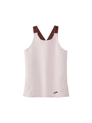Brooks Women's Pick-Up Tank Top in Rosewater/Terracotta (view 1)