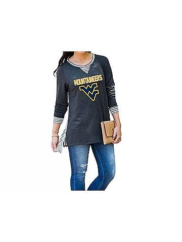 Gameday couture West Virginia University Tunic in Charcoal (view 2)