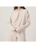 Splendid Brown Waffle Scuba Zip-Up Pullover in Moonstone Size S - photo 3
