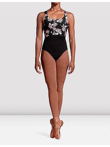 Bloch Ladies Mirella Jardin Wide Strap Leotard in Black Floral (view 2)