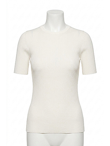 Margaret O'Leary Knit Rib Tee in Milk (view 1)