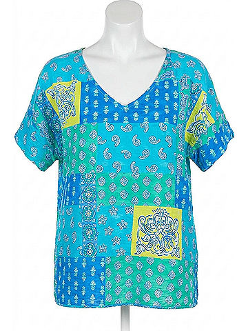 Habitat Regatta Paisley V-Neck Top in Riviera (view 1)