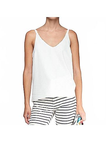 Vilagallo Zina Crep Blanco Top in Blanco (view 2)