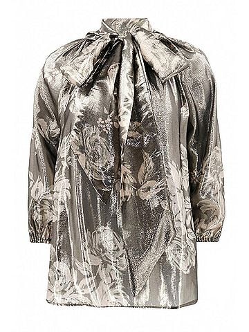 Christy Lynn Women's Tamara Silk Tie Neck Blouse in Black (view 2)