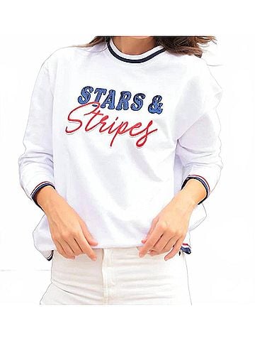 Shiraleah Stars & Stripes Sweatshirt in White (view 2)