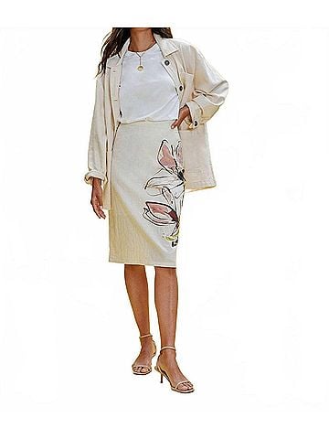 Sanctuary Women's Spring Flower Pencil Skirt in Cream (view 2)