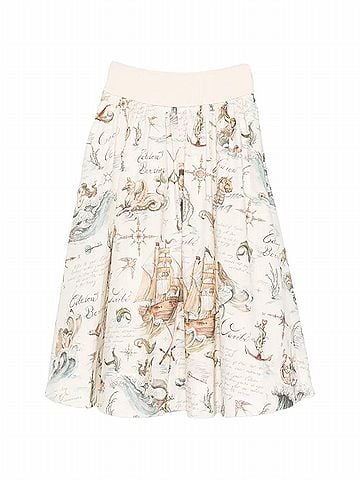 Zimmermann Poplin Midi Skirt in Treasure Island (view 1)